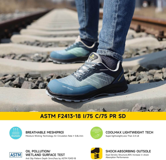 Safetoe Atmungsaktives Verbundzehen Sicherheitsschuhe mit 3D -Webgewebe obere +TPU -Druck