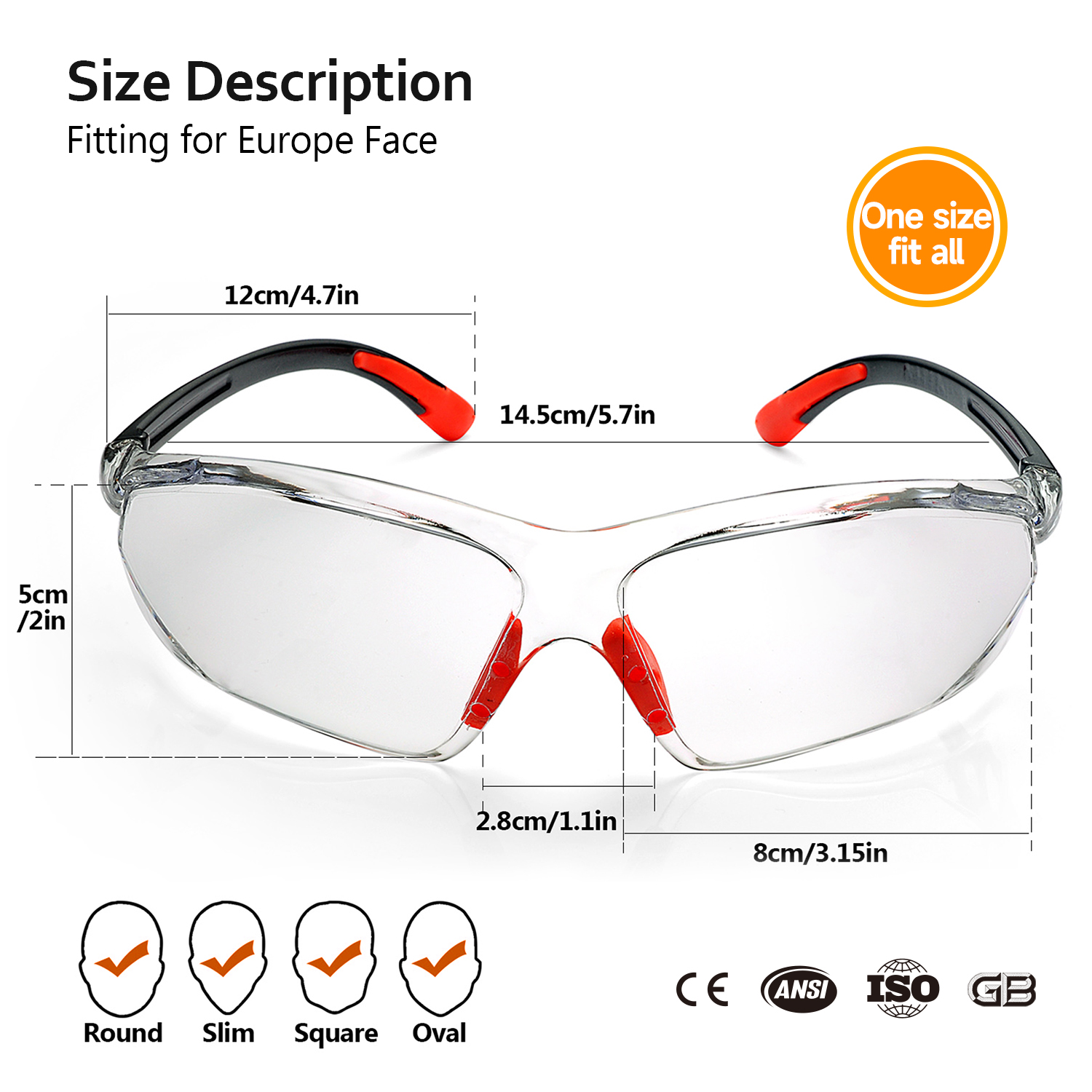 Safeyear Kratzfeste Anti-Beschlag Z87 Schutzbrille für Männer und Frauen, Schutzbrille, Labor-Arbeitsbrille