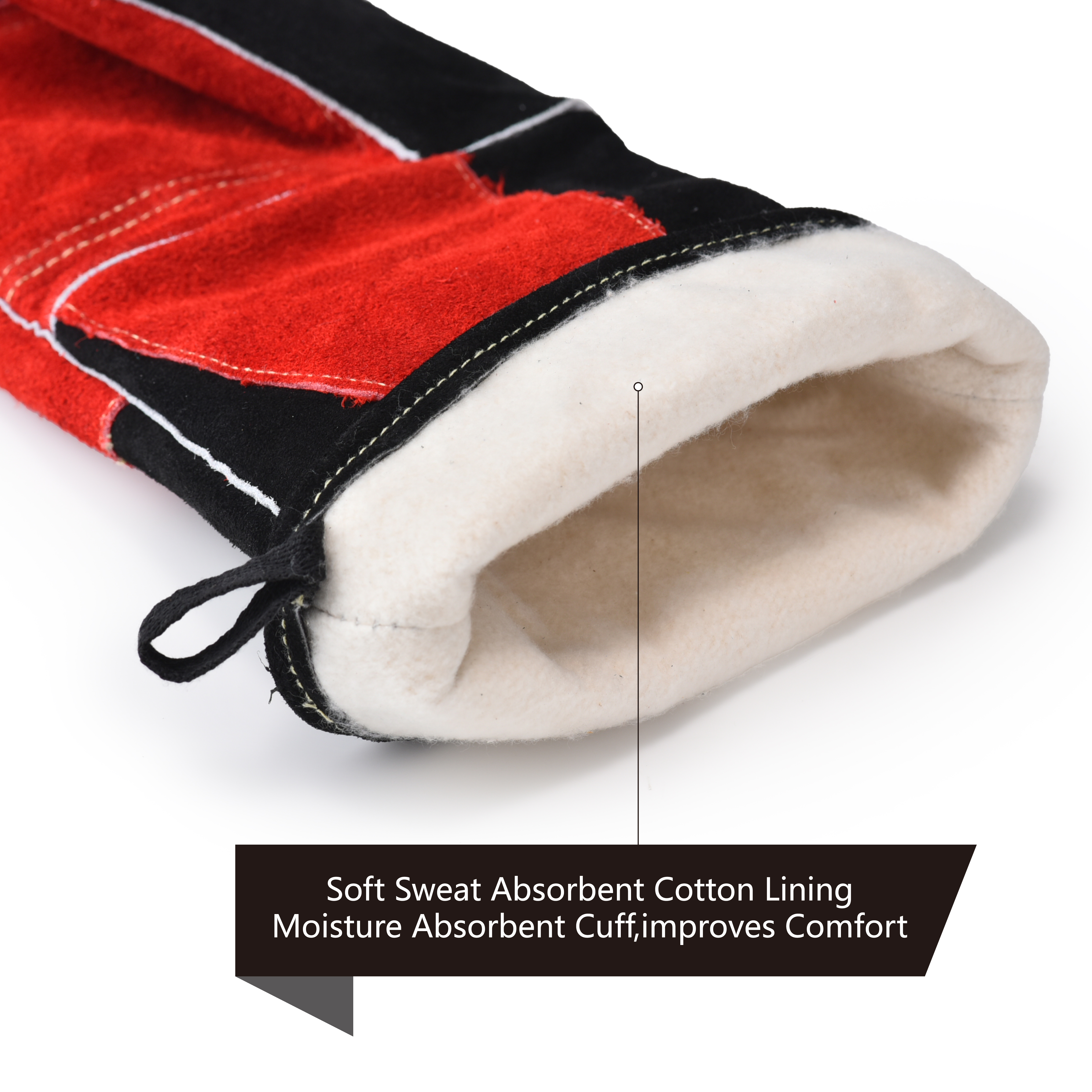 EU-Safeyear Hitzebeständige Schweißerhandschuhe aus Leder, Schmiede-MIG/Stick-Handschuhe mit Kevlar-Nähten