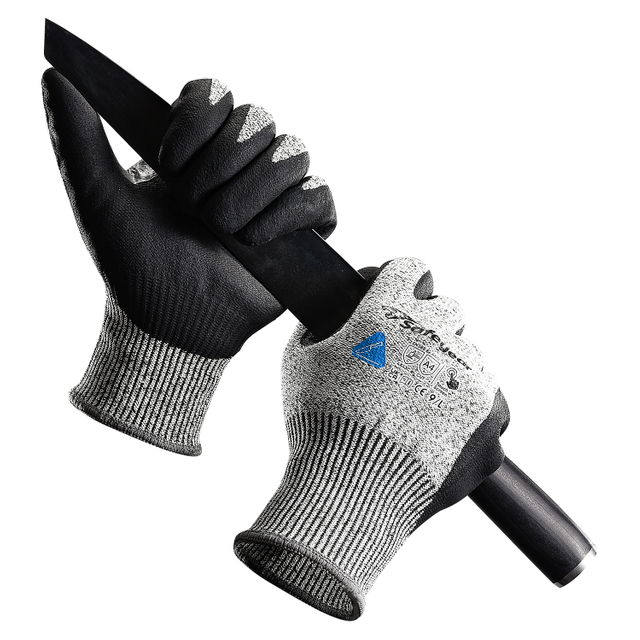 ES-SAFEYEAR Schnittfeste Arbeitshandschuhe, Schutzhandschuhe, Schutzstufe 5