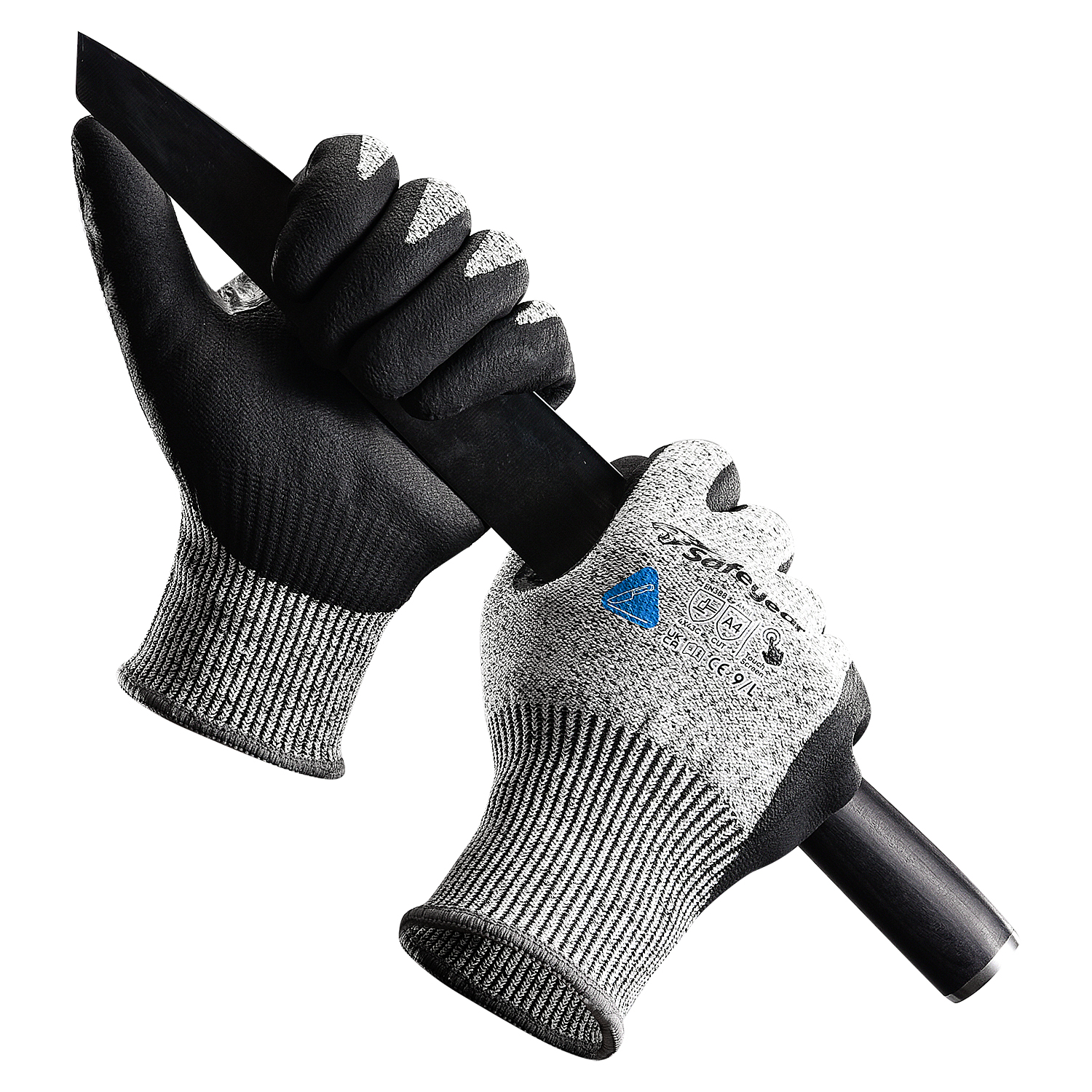 ES-SAFEYEAR Schnittfeste Arbeitshandschuhe, Schutzhandschuhe, Schutzstufe 5