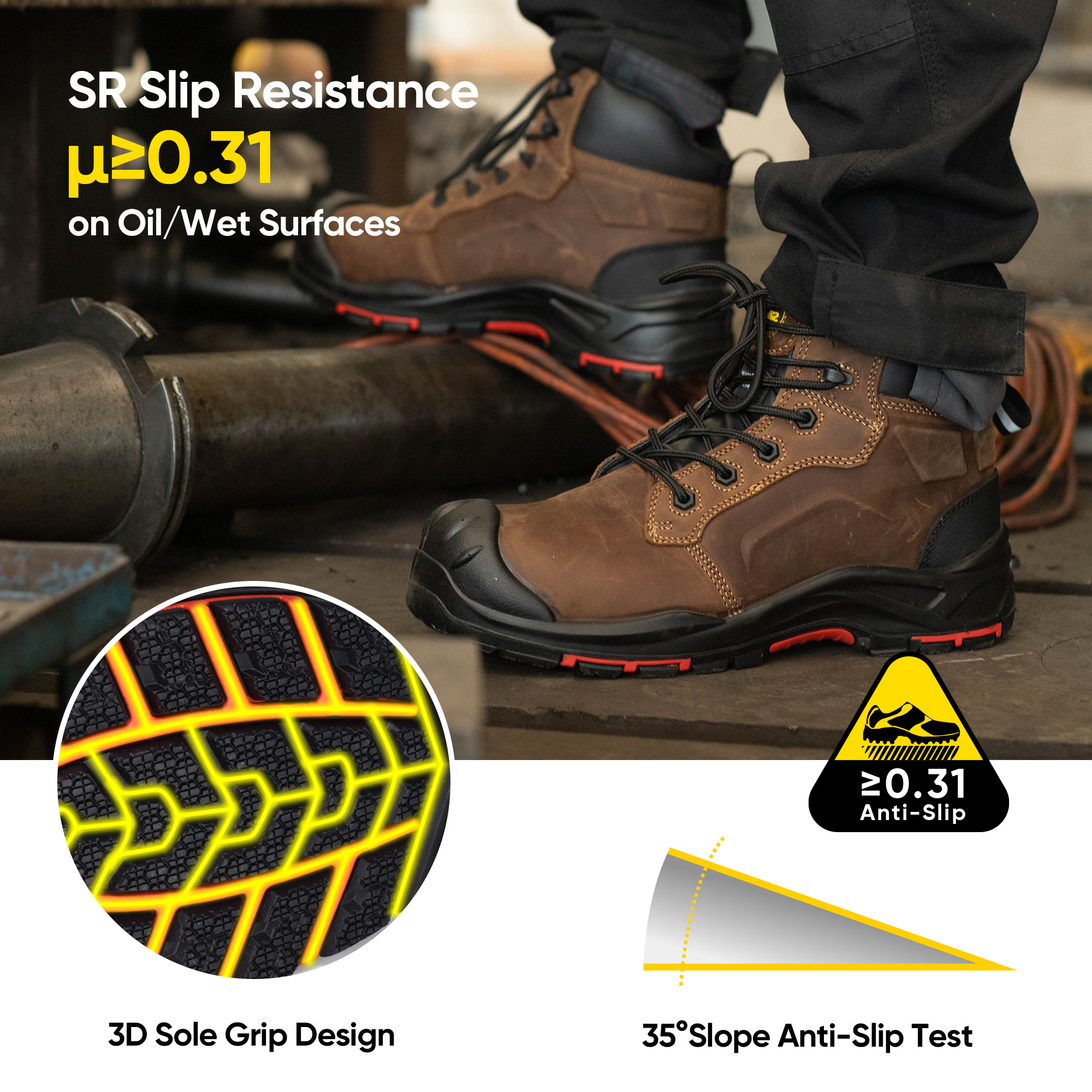 Safetoe Composite Toe Arbeitsstiefel für Herren – Tank