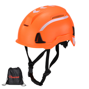 ES-SAFEYEAR Schutzhelm Typ 2 mit Kinnriemen, EN397:2025 T2 Kletterhelm, Aufprallschutz von oben und seitlich, belüfteter, gut sichtbarer Industrie-Bauhelm für Seilzugang und Baumpfleger W-6000