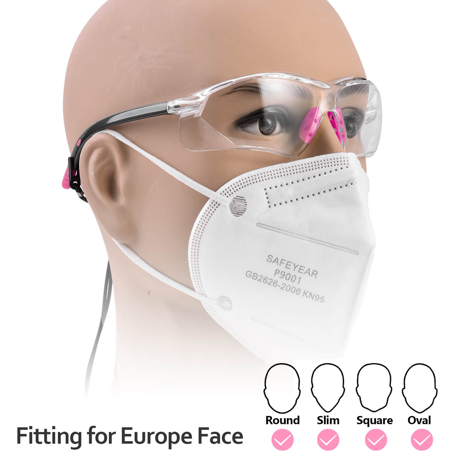 Kratzfeste Antibeschlag-Schutzbrille von Safeyear für Damen