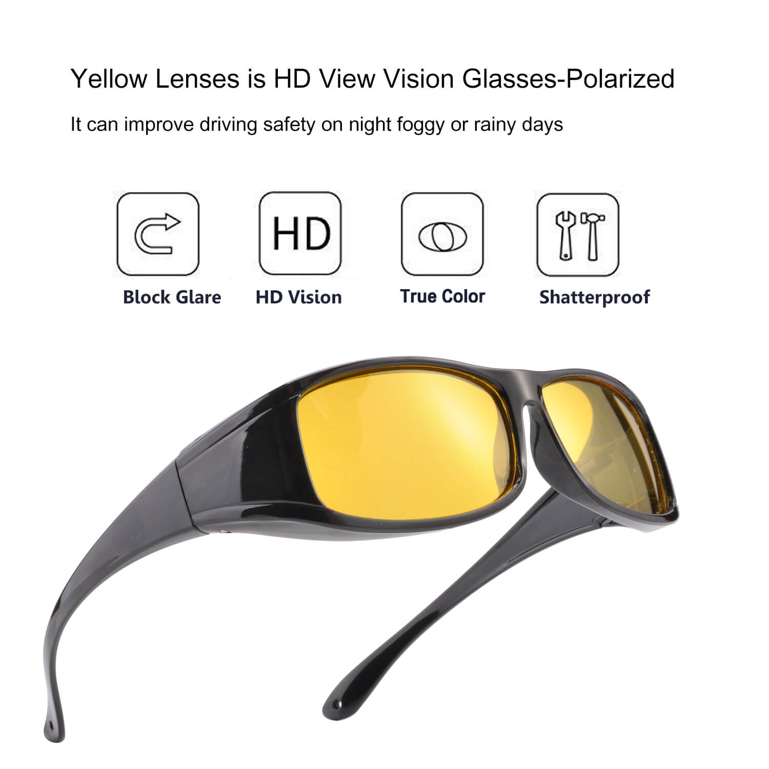 Safeyear Nachtsichtbrille zum Fahren, blendfreies HD-Objektiv