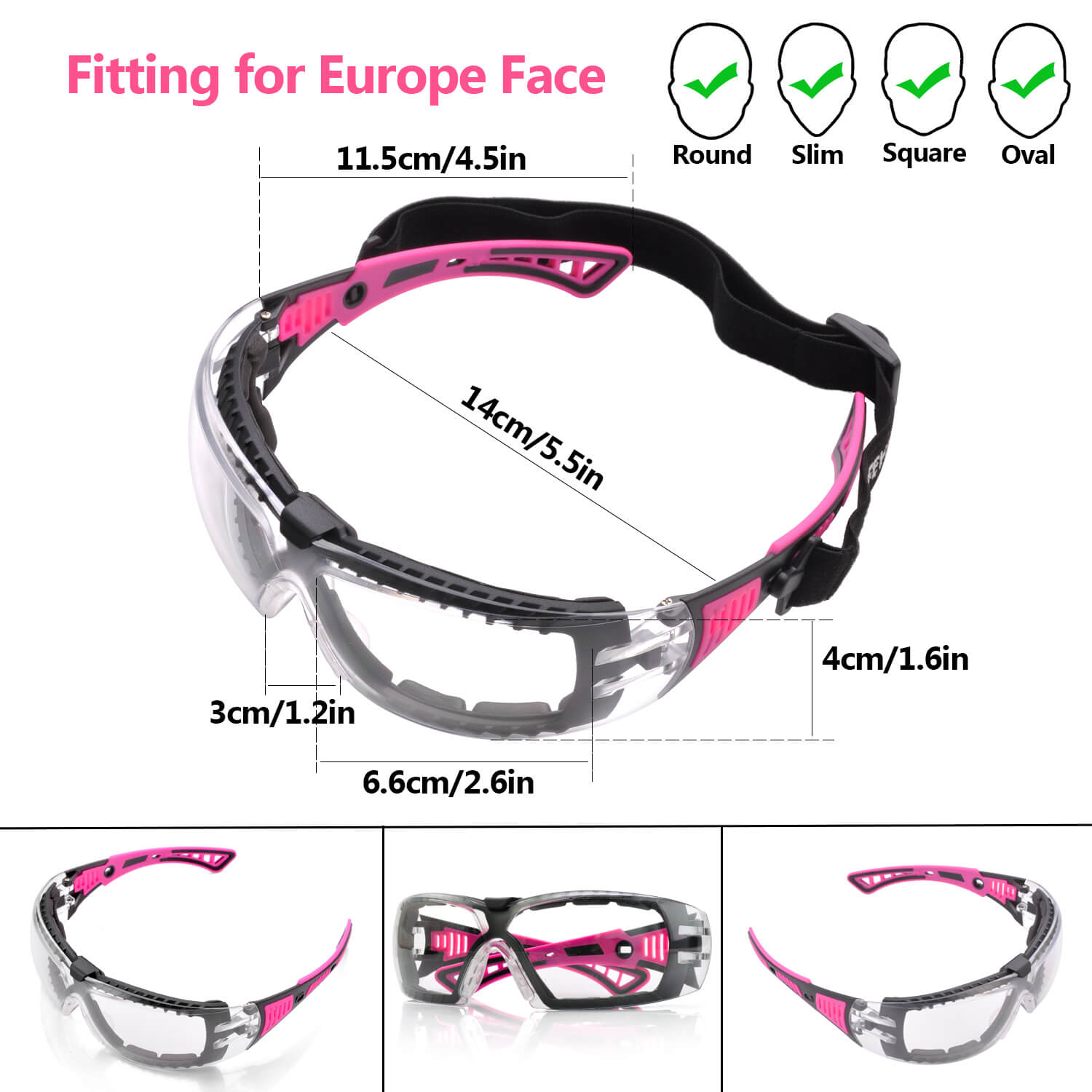 Safeyear Super Comfort beschlagfreie Schutzbrille für Damen, Z87.1-zugelassen
