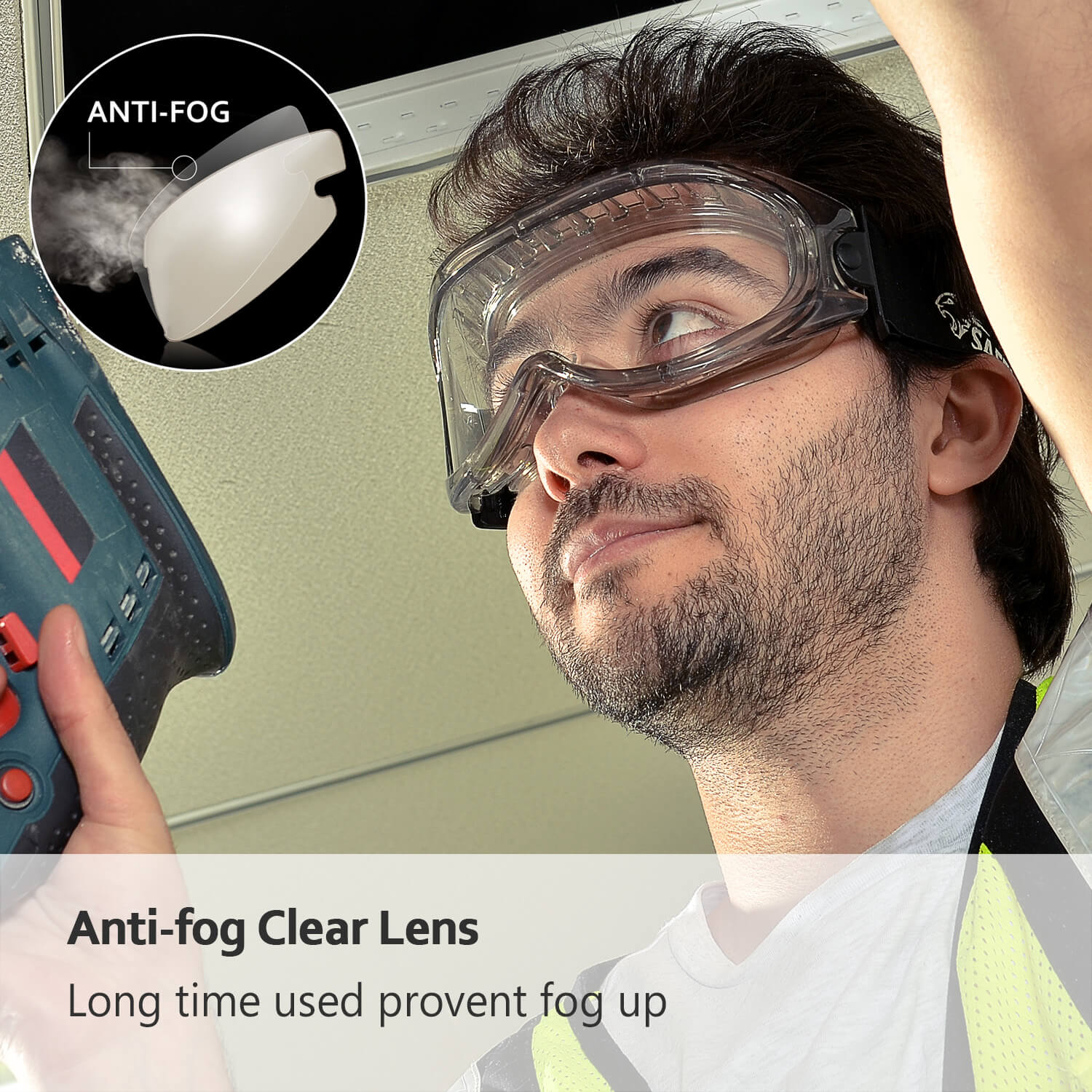 Safeyear ANSI Z87.1 Beschlagfreie Schutzbrille für Männer und Frauen SG007GY