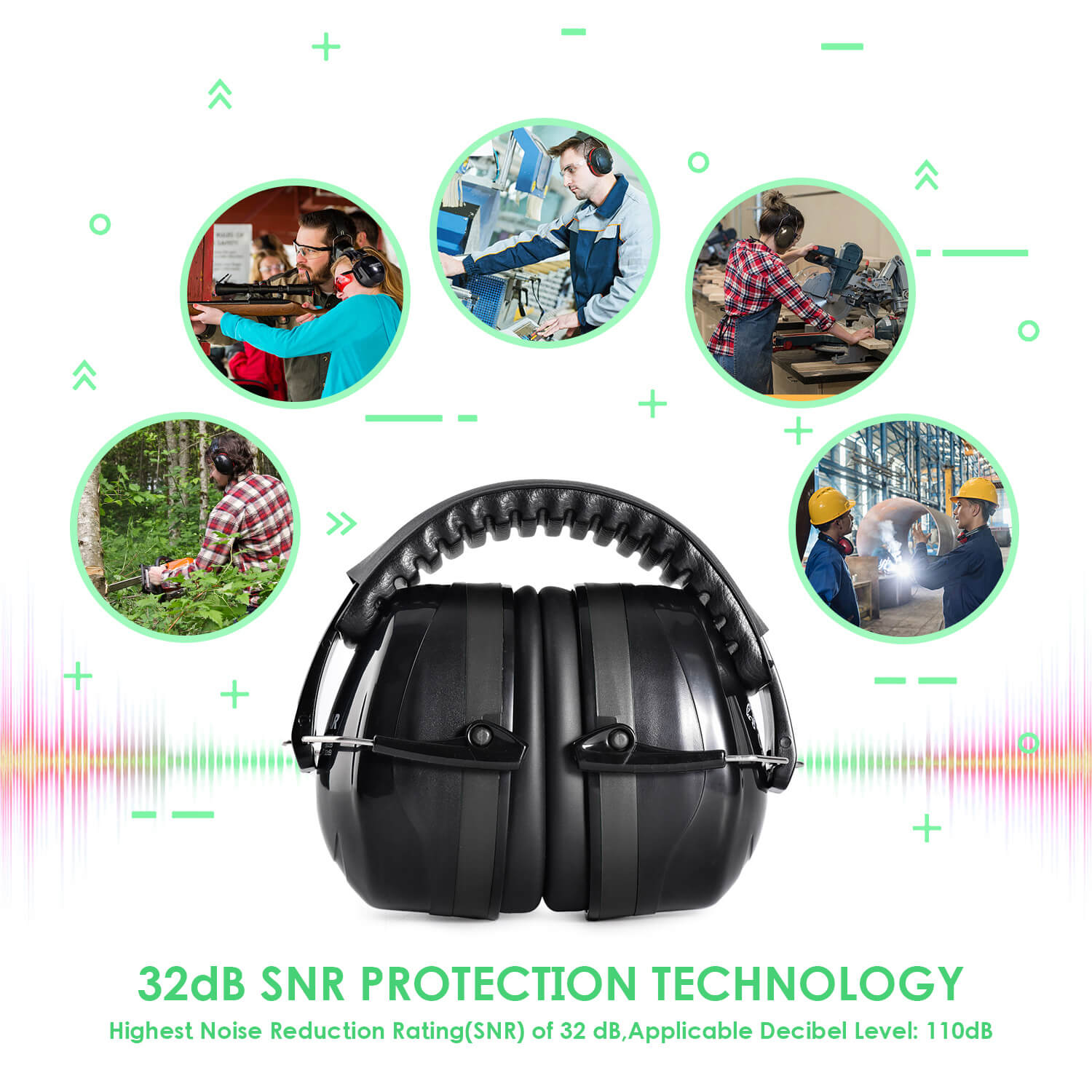 EM-5002B-SNR 32-dB-Ohrenschützer mit Geräuschunterdrückung